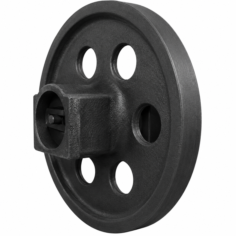 Front idlers for compact track loaders