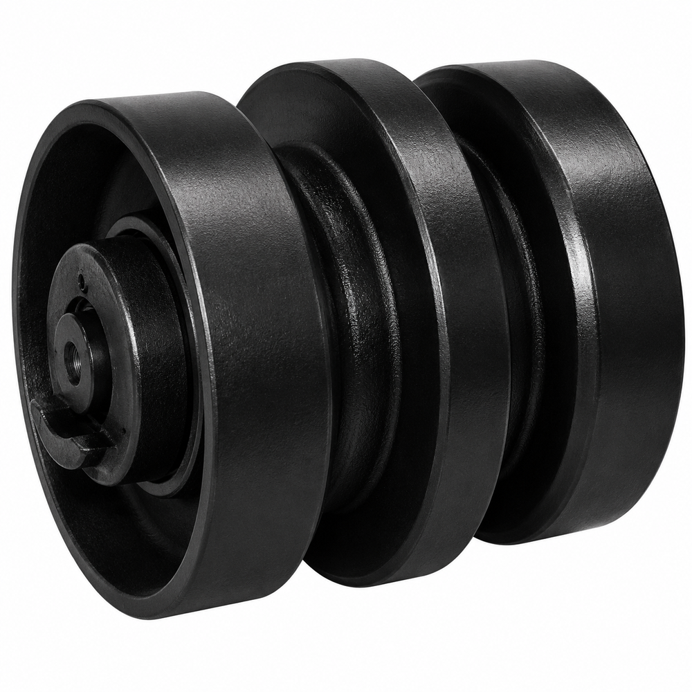 Bottom rollers for compact track loaders